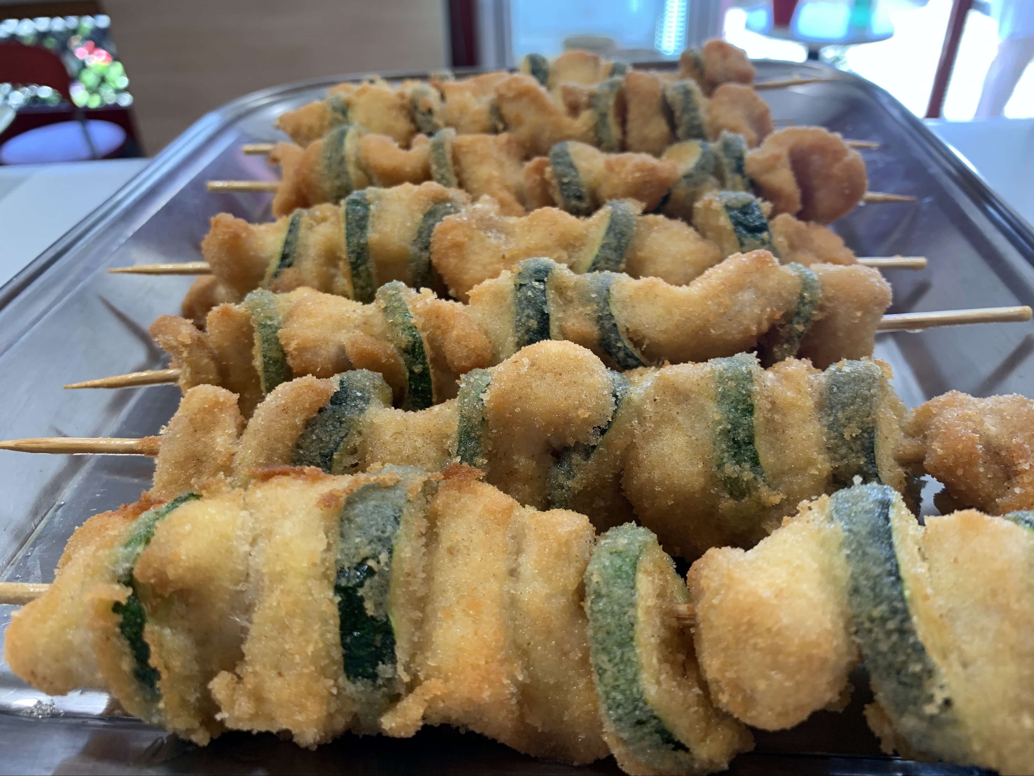 Spiedini di pollo e zucchine